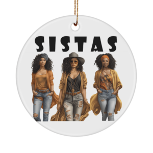 Proud Black Sistas Ornament Queen Melanin Afro African American Women Desk Acessory Gift Idea White