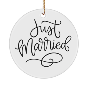 Just Married Ornament - Mr And Mrs Gifts, Newlywed Gifts For Couples - Wedding Gifts, Bridal Shower Gifts - Just Married White