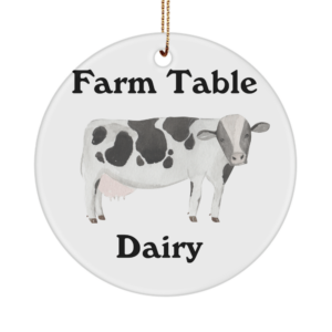 Farmhouse Ornament - Farm Table Dairy - Cow Farmhouse Animal Farm Country Desk Accessory Gift Ideas For Men Women White