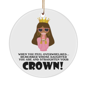 African Women Ornament American With Crown Daughter Gifts, Daughter Birthday Gift Christmas Meaningful Gifts From Dad Mom White