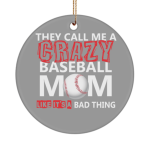 Baseball Mom Ornament Gifts For Her, Graduation, Birthday Gifts For Mothers Day From Grandma, Grandpa, Grandparents Grandson Gifts For Mom White