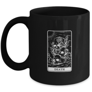 Creepy Mug - Tarot Skull Mug Death - Birthday, Holiday, Spooky Desk Accessory Gift Ideas For Men And Women