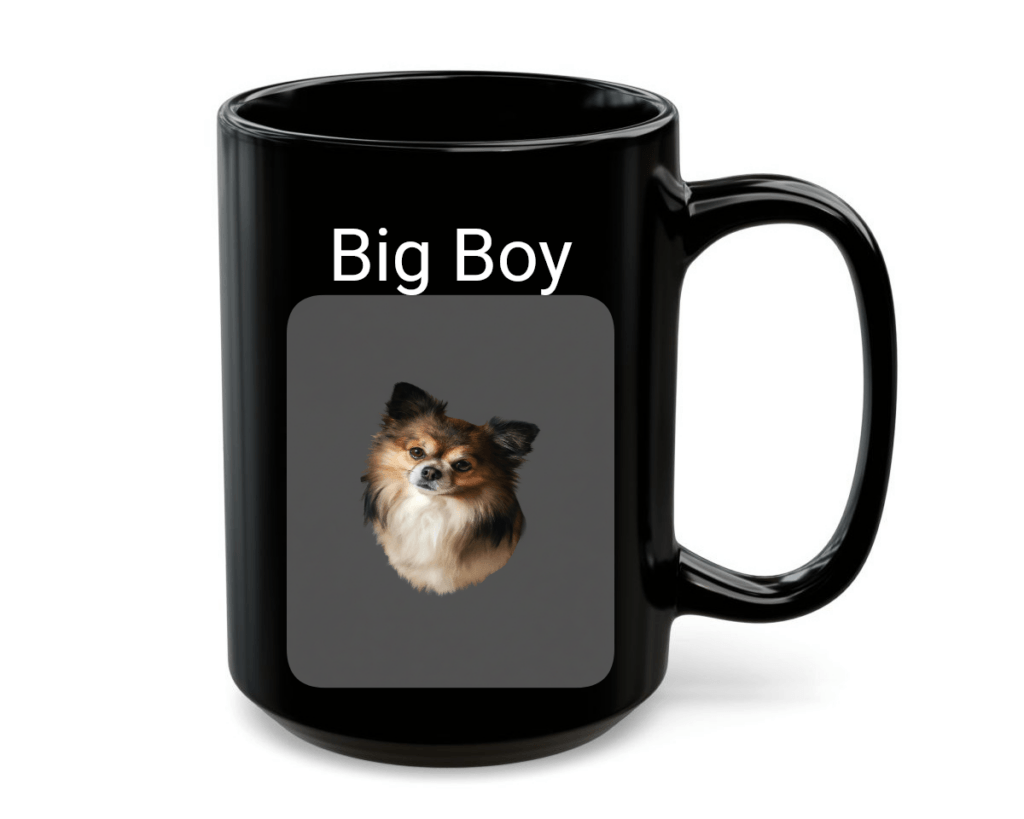 Modern Clean Charcoal Style on Black Mug