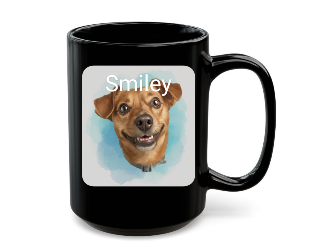 Modern Clean Watercolor Style on Black Mug