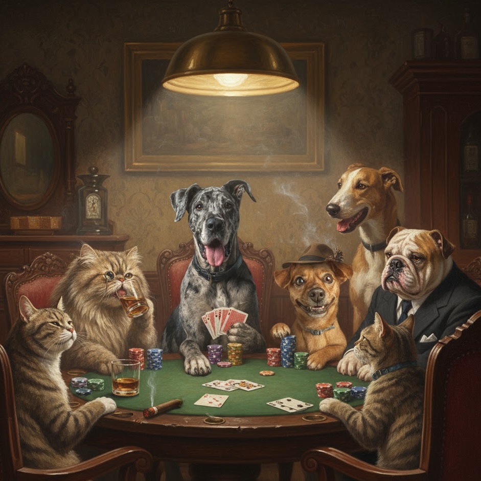 Pets Around The Poker Table Style