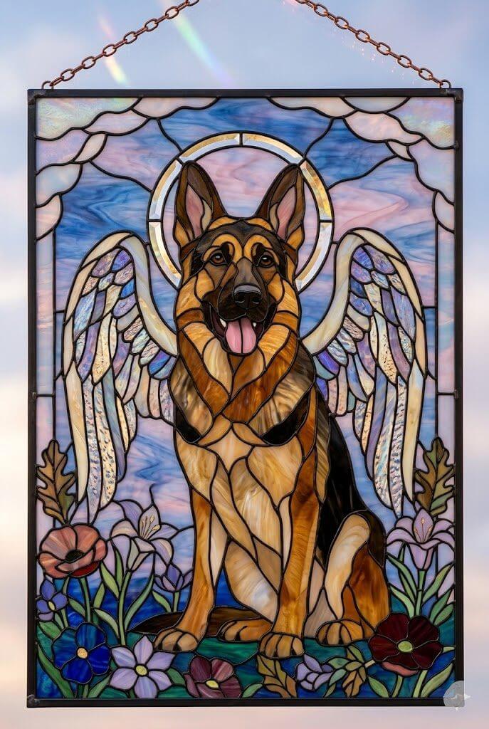 Angel Dog Stained Glass
