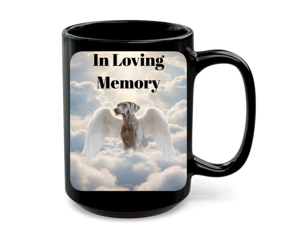 Angel Wings Black Mug with Text