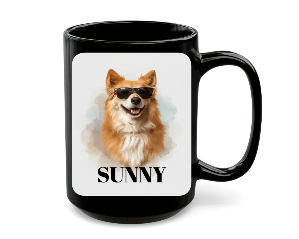 Modern Clean Watercolor Style Black Mug